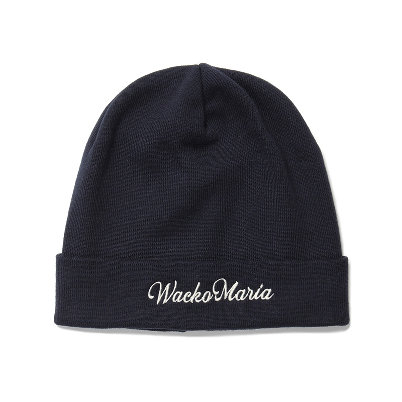 画像1: WACKO MARIA/COTTON KNIT WATCH CAP（NAVY）［コットンニットキャップ-24春夏］ (1)