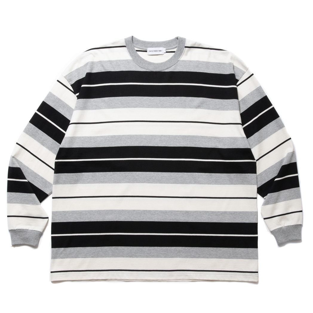 画像: COOTIE PRODUCTIONS/Panel Border L/S Tee（Black/Ash Gray/White）［パネルボーダー長袖T-24春夏］