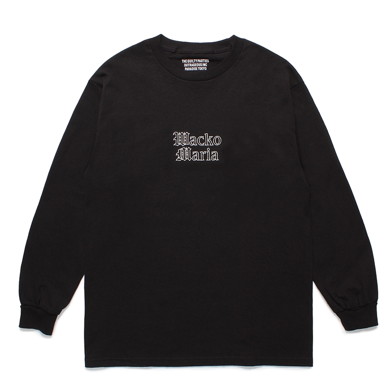 画像1: WACKO MARIA/LONG SLEEVE T-SHIRT（BLACK）［刺繍長袖T-24春夏］ (1)