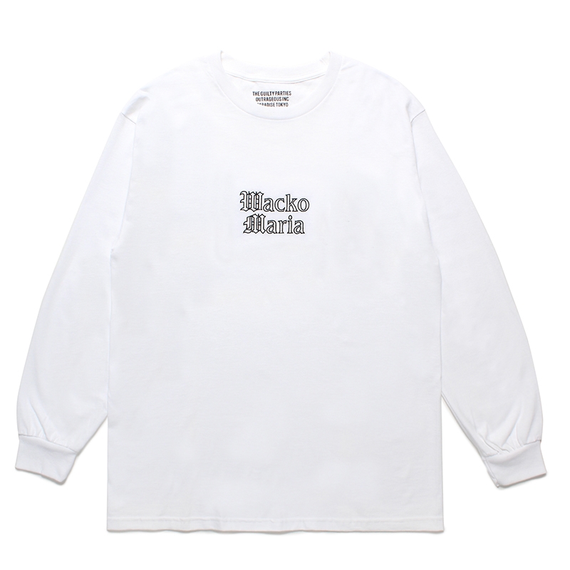 WACKO MARIA/LONG SLEEVE T-SHIRT（WHITE）［刺繍長袖T-24春夏］ - JONAS