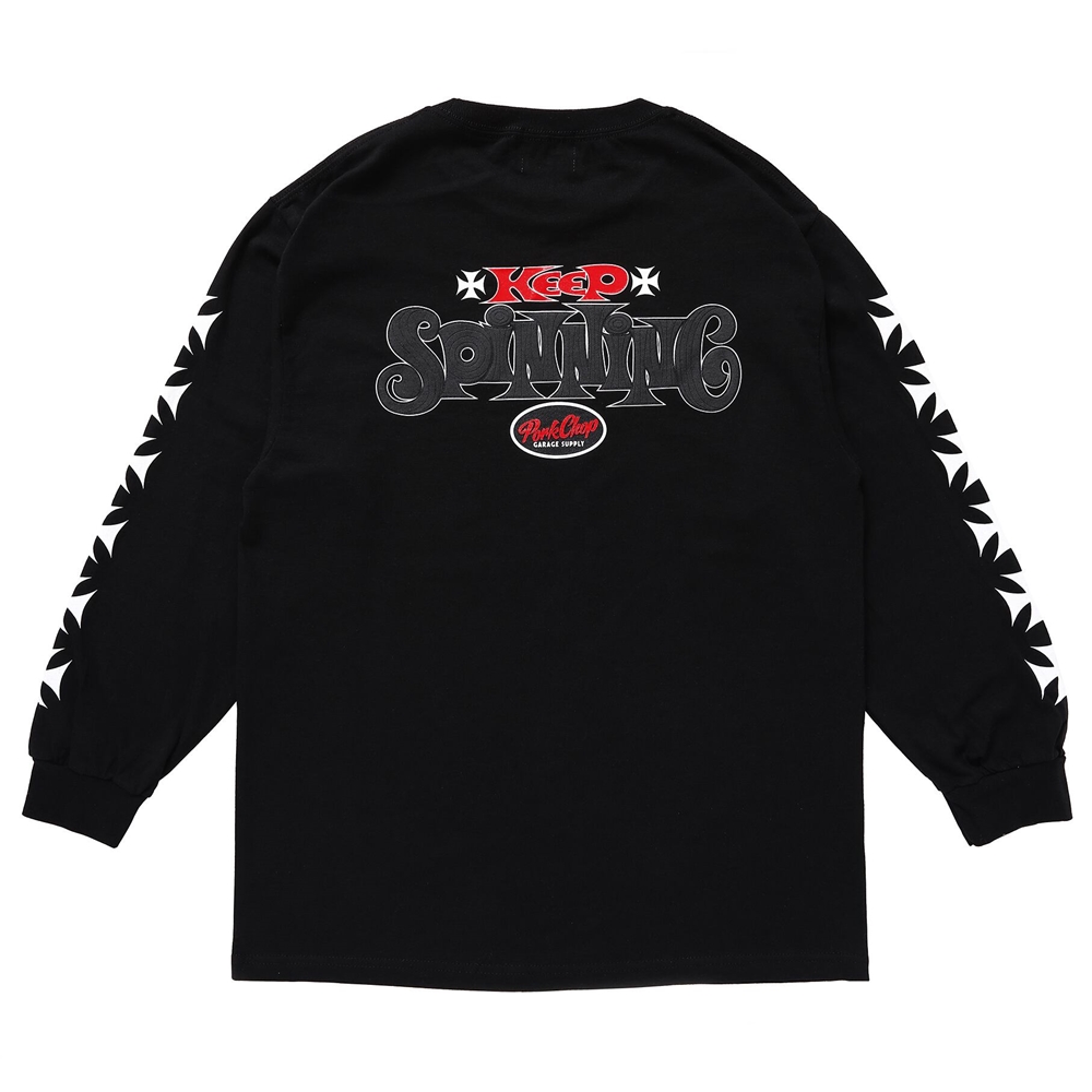 画像: PORKCHOP/SPINNING L/S TEE（BLACK）［プリント長袖T-24春夏］