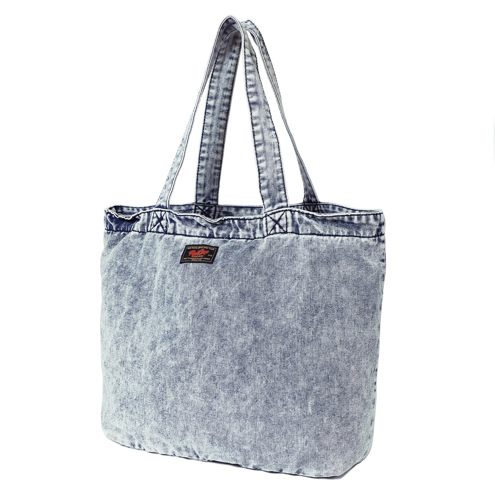 画像: PORKCHOP/SPINNING DENIM TOTEBAG（CHEMICAL WASH DENIM）［デニムトートバッグ-24春夏］