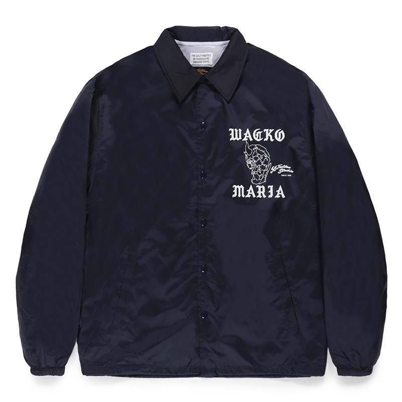 画像: WACKO MARIA/56 TATTOO STUDIO / COACH JACKET（NAVY）［コーチJKT-24春夏］