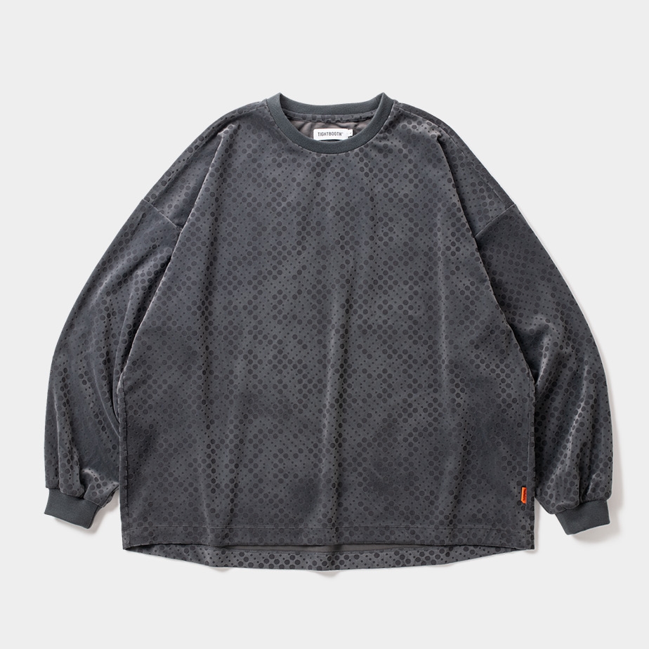 画像: TIGHTBOOTH/DOT VLOUR LS（Charcoal）［ドットベロア長袖-24春夏］