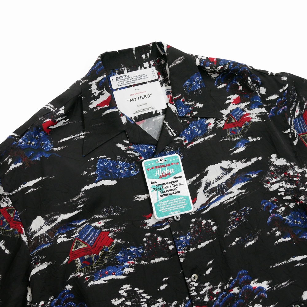 画像: DAIRIKU/"Cliff" Aloha Shirt（Black）［アロハシャツ-24春夏］