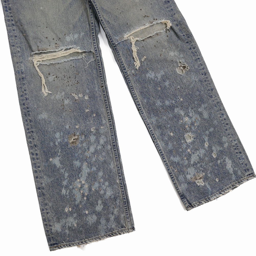画像: DAIRIKU/"Damage" Straight Denim Pants（Indigo） 【30%OFF】［"ダメージ"ストレートデニムパンツ-24春夏］