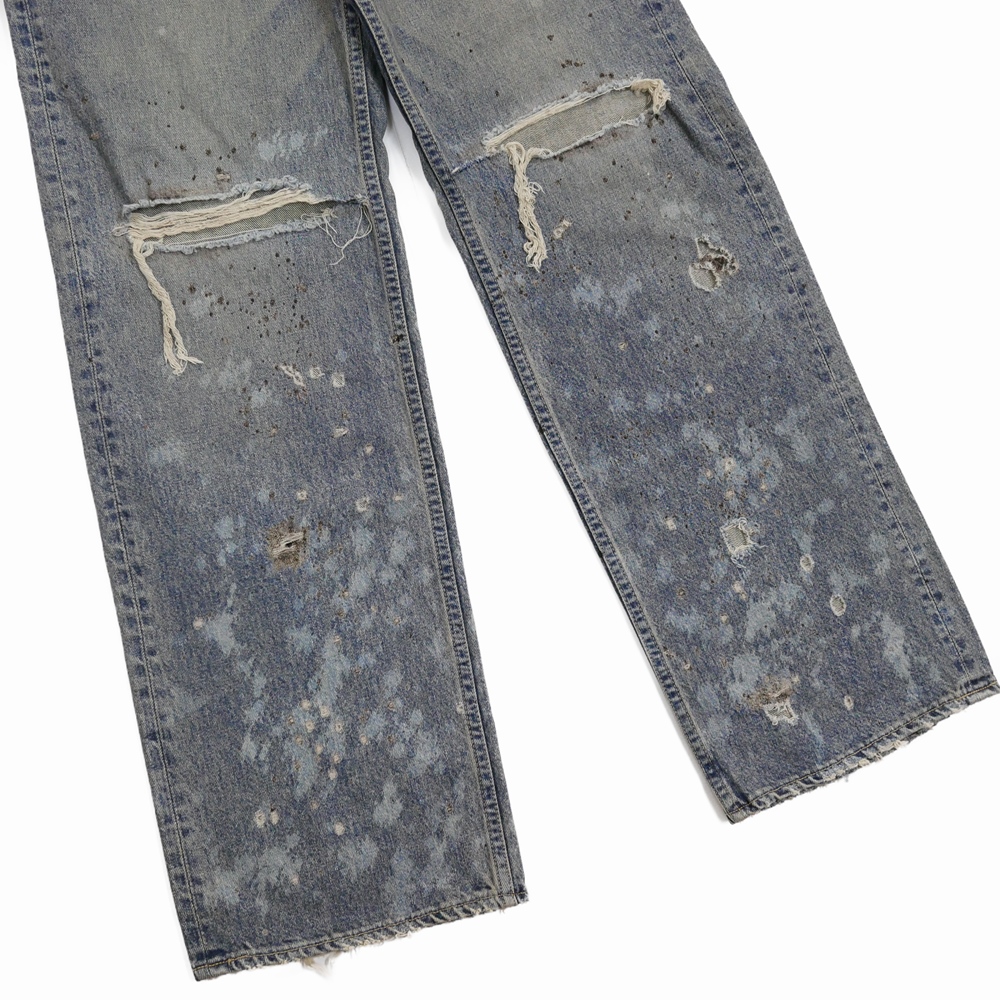 画像: DAIRIKU/"Damage" Straight Denim Pants（Indigo）［"ダメージ"ストレートデニムパンツ-24春夏］