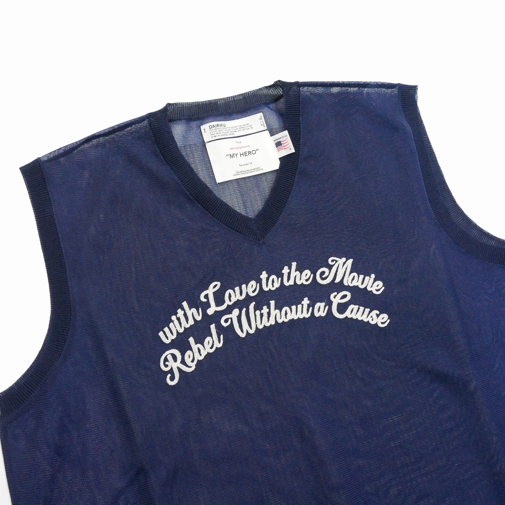 画像: DAIRIKU/"Letter" Skeleton Knit Vest（Skeleton Navy） 【30%OFF】［スケルトンベスト-24春夏］