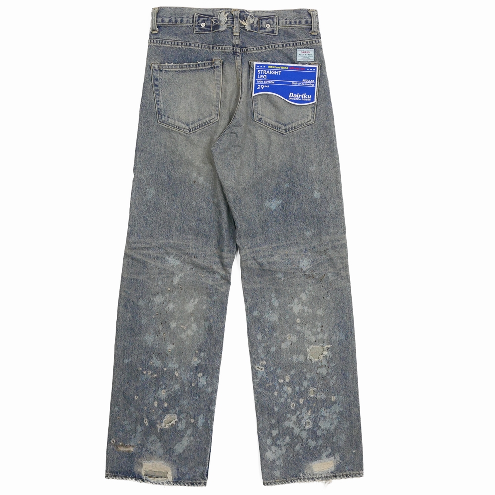 画像: DAIRIKU/"Damage" Straight Denim Pants（Indigo） 【30%OFF】［"ダメージ"ストレートデニムパンツ-24春夏］