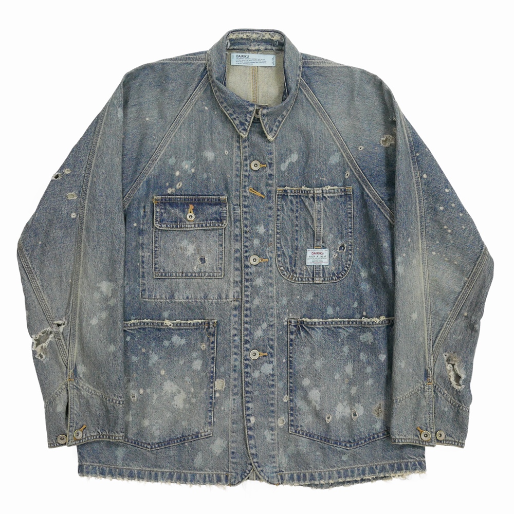 画像: 【30%OFF】DAIRIKU/"Damage" Denim Cover All（Indigo）［"ダメージ"デニムカバーオール-24春夏］