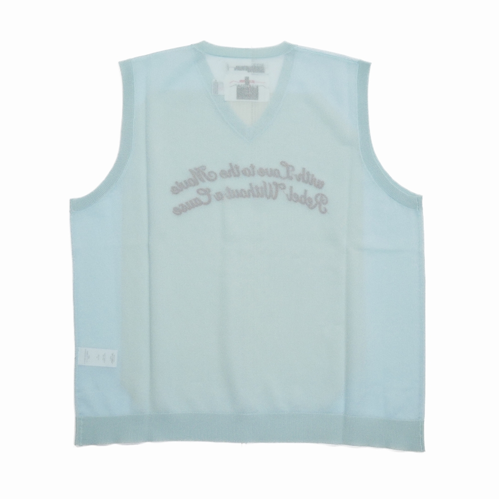 画像: DAIRIKU/"Letter" Skeleton Knit Vest（Skeleton Light Blue）［スケルトンベスト-24春夏］