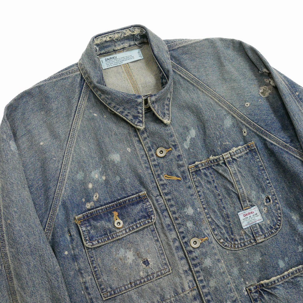 画像: 【30%OFF】DAIRIKU/"Damage" Denim Cover All（Indigo）［"ダメージ"デニムカバーオール-24春夏］