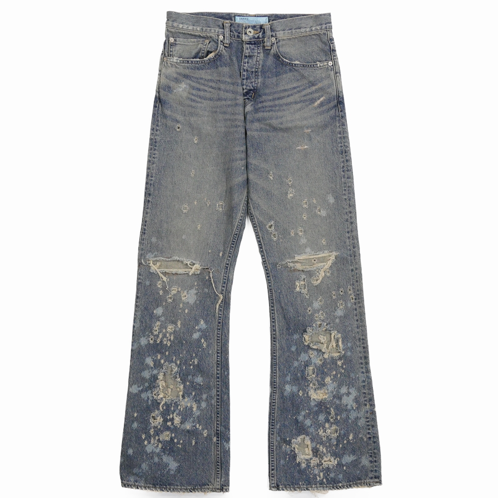 画像: DAIRIKU/"Damage" Flare Denim Pants（Indigo） 【30%OFF】［"ダメージ"フレアデニムパンツ-24春夏］