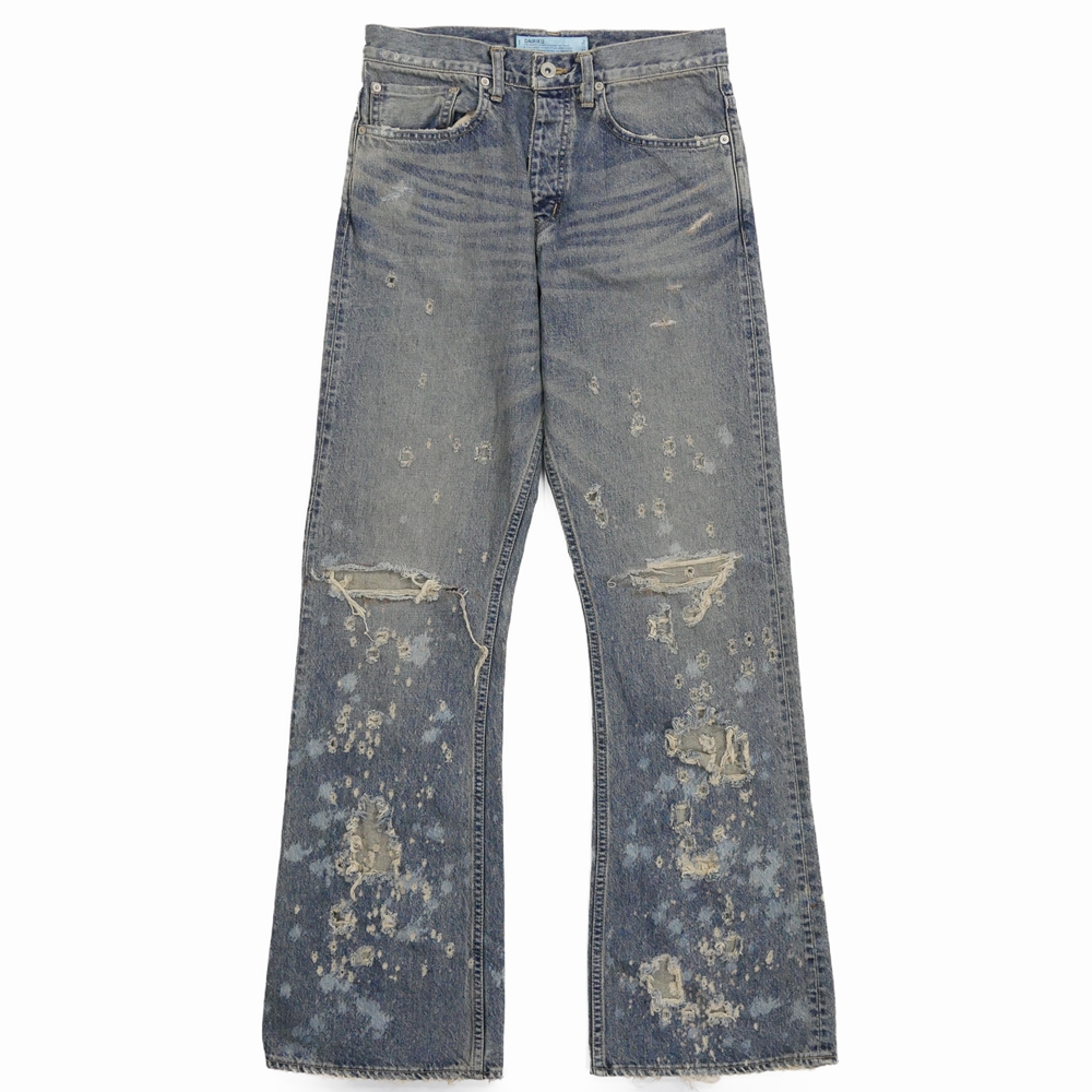 画像: DAIRIKU/"Damage" Flare Denim Pants（Indigo）［"ダメージ"フレアデニムパンツ-24春夏］