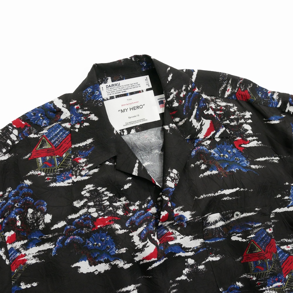 画像: DAIRIKU/"Cliff" Aloha Rib Shirt（Black）［アロハリブシャツ-24春夏］