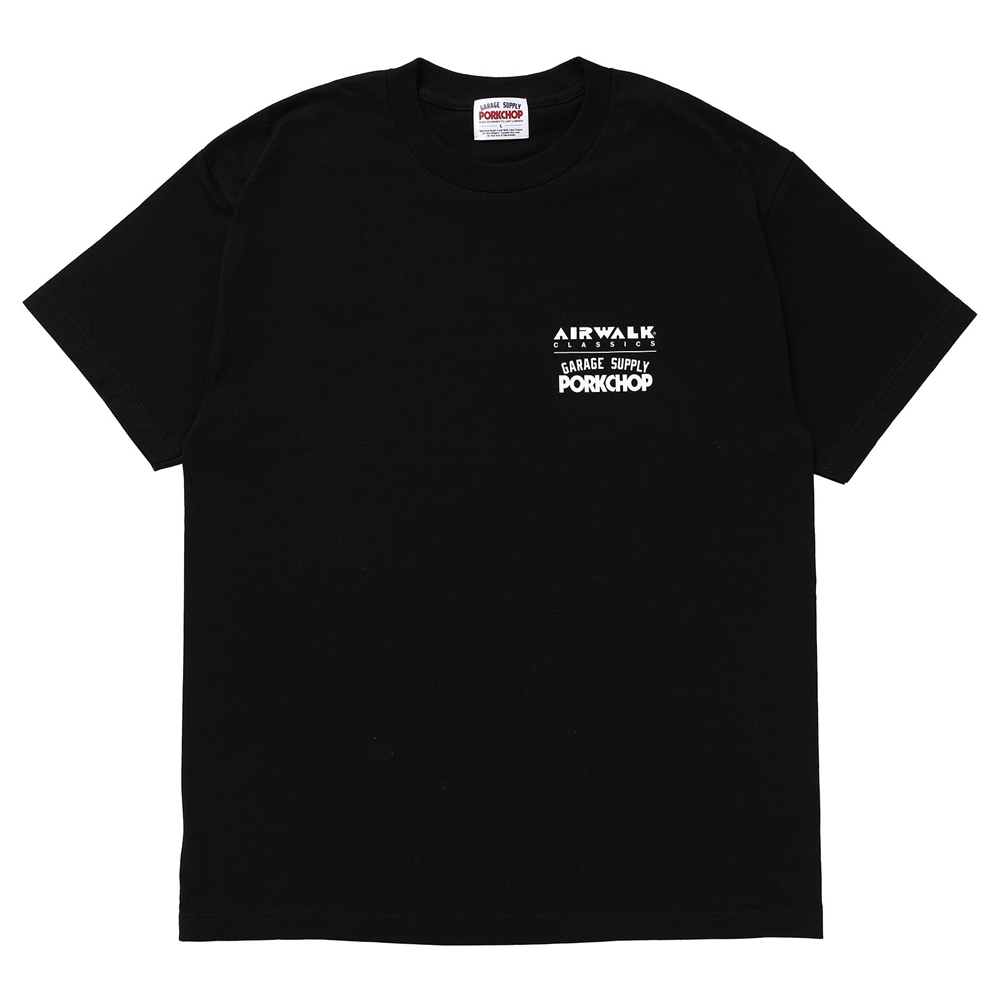 画像: PORKCHOP/AIR PORK TEE（×AIRWALK CLASSICS）（BLACK）［プリントT-24春夏］