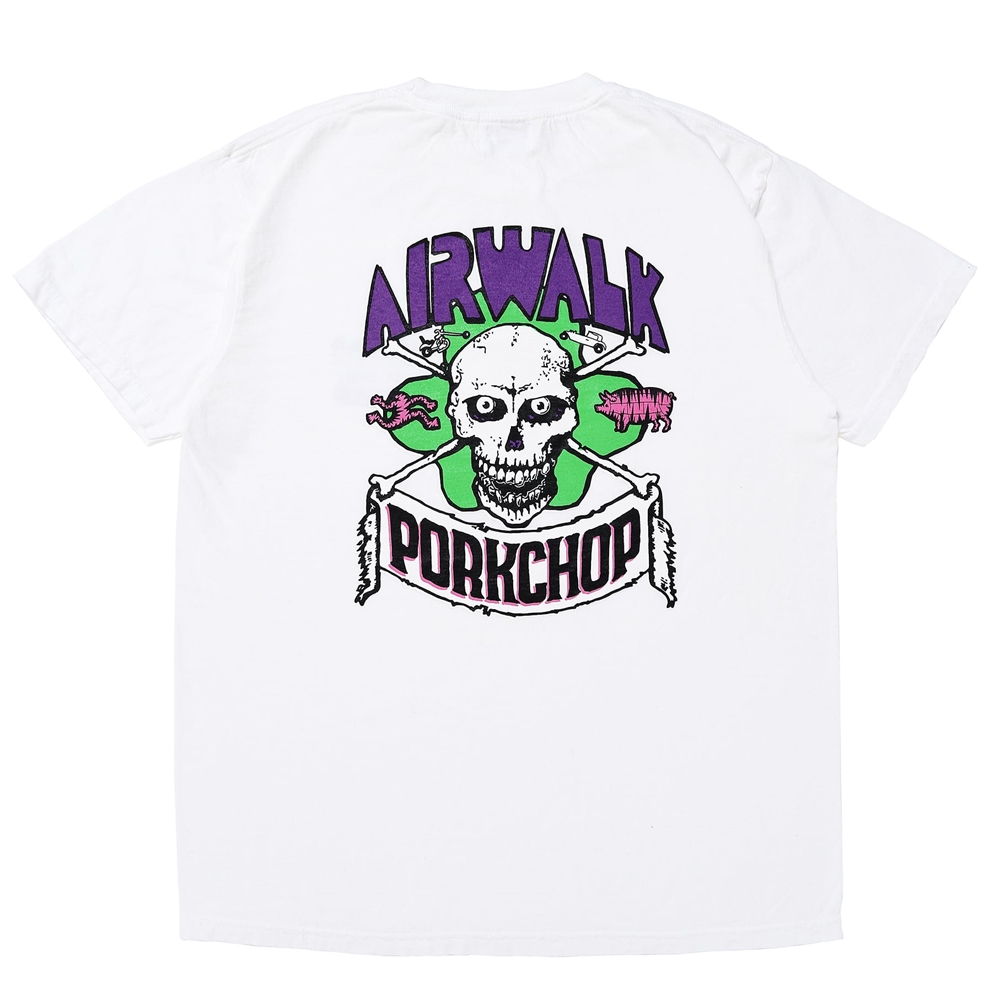 画像: PORKCHOP/AP SKELETON TEE（×AIRWALK CLASSICS）（WHITE）［プリントT-24春夏］