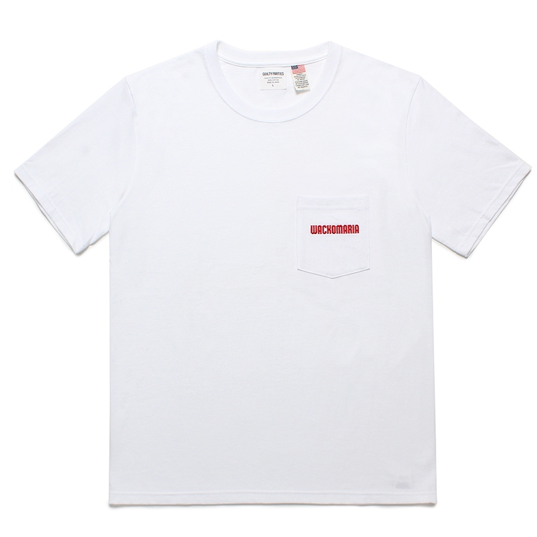 画像1: WACKO MARIA/US FABRIC POCKET T-SHIRT（WHITE）［刺繍ポケT-24春夏］ (1)