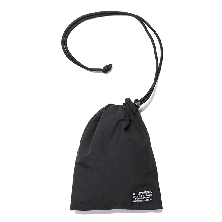 画像: WACKO MARIA/NYLON DRAWSTRING BAG（BLACK）［ドローストリングバッグ-24春夏］