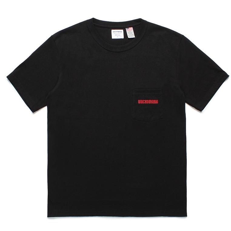 画像1: WACKO MARIA/US FABRIC POCKET T-SHIRT（BLACK）［刺繍ポケT-24春夏］ (1)