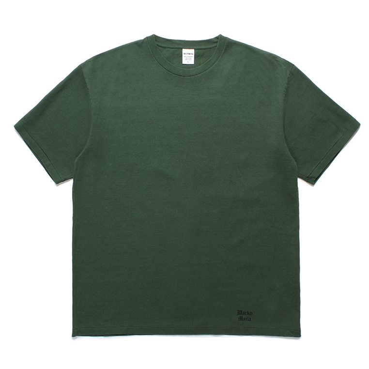 画像1: WACKO MARIA/WASHED HEAVY WEIGHT T-SHIRT（GREEN）［プリントT-24春夏］ (1)