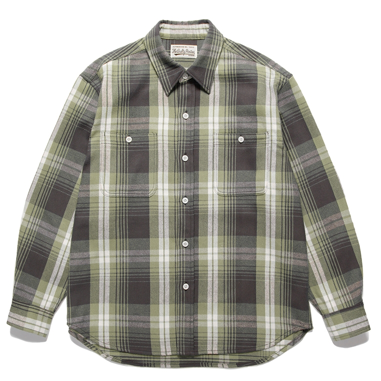 画像: WACKO MARIA/CHECK FLANNEL SHIRT（OLIVE）［チェックフランネルシャツ-24春夏］