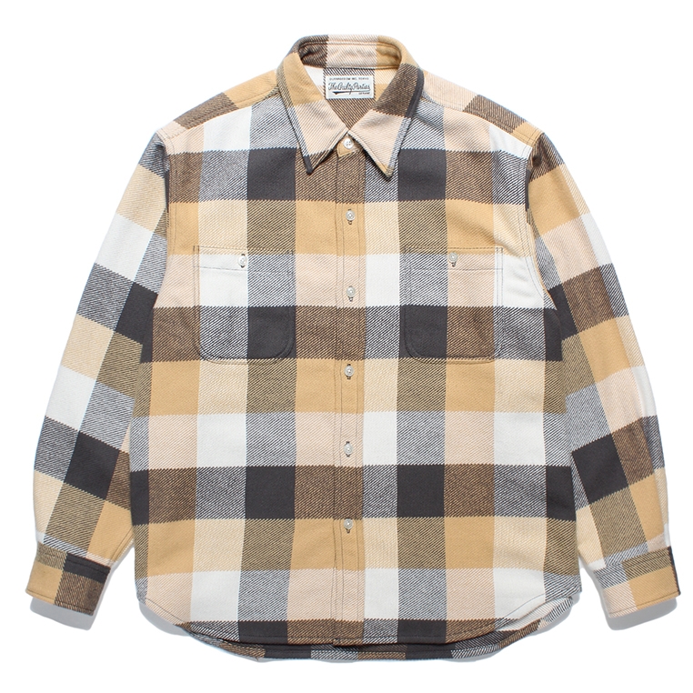 画像: WACKO MARIA/BLOCK CHECK FLANNEL SHIRT（YELLOW）［ブロックチェックフランネルシャツ-24春夏］