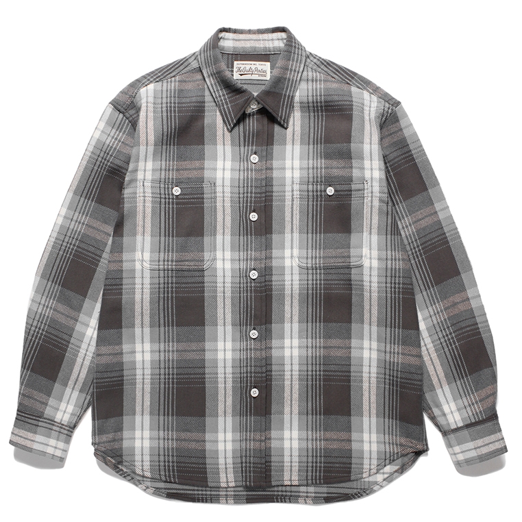 画像: WACKO MARIA/CHECK FLANNEL SHIRT（GRAY）［チェックフランネルシャツ-24春夏］