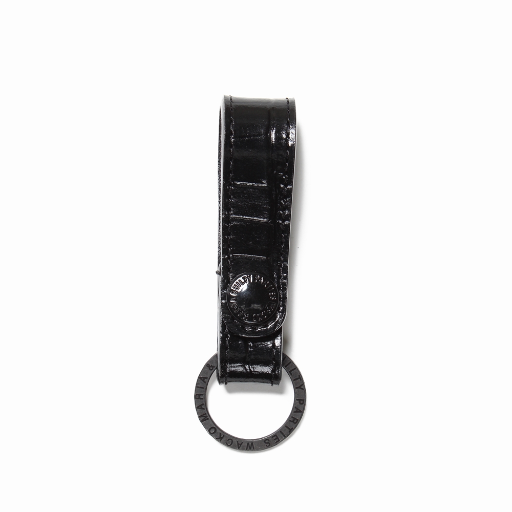 画像: WACKO MARIA/EMBOSS LEATHER KEY HOLDER（CROCODILE）（BLACK/BLACK）［レザーキーホルダー-24春夏］