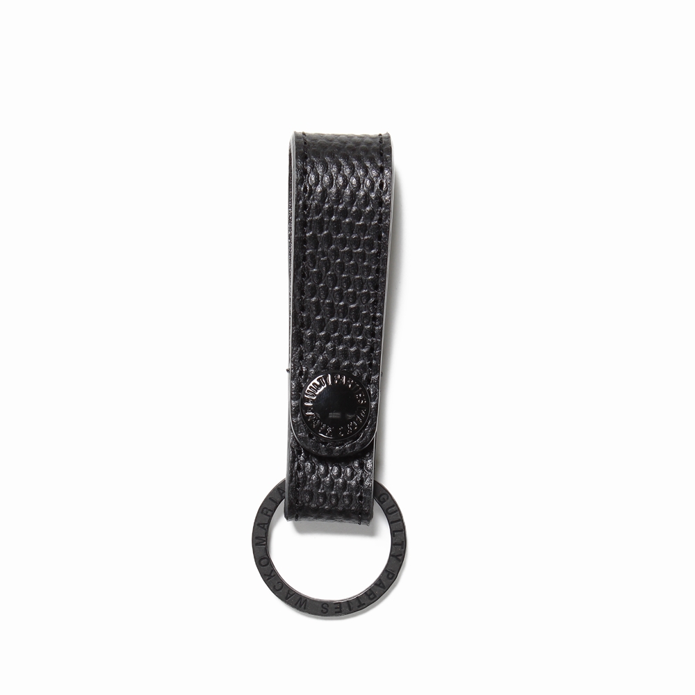 画像1: WACKO MARIA/EMBOSS LEATHER KEY HOLDER（LIZARD）（BLACK/BLACK）［レザーキーホルダー-24春夏］ (1)