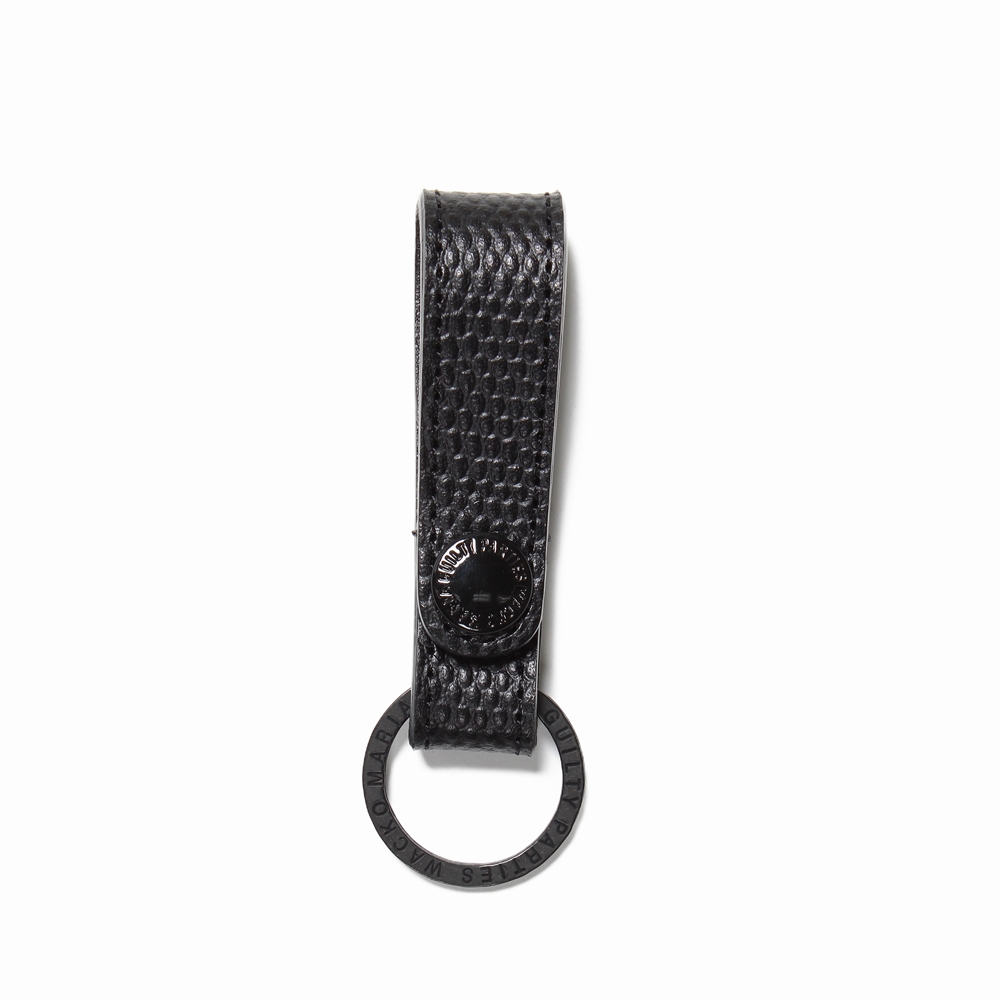 画像: WACKO MARIA/EMBOSS LEATHER KEY HOLDER（LIZARD）（BLACK/BLACK）［レザーキーホルダー-24秋冬］