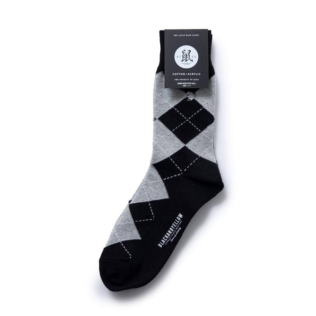 画像: 【30%OFF】RATS/COTTON ACRYLIC ARGYLE SOCKS（BLACK）［ソックス-24春夏］
