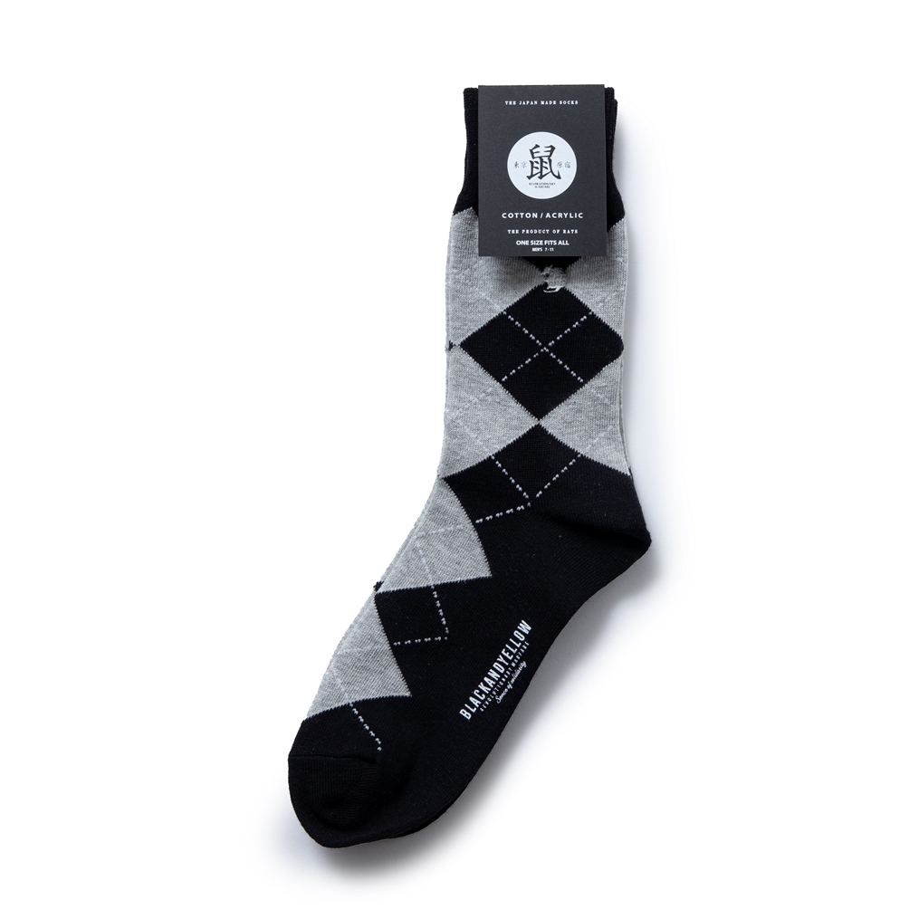 画像: RATS/COTTON ACRYLIC ARGYLE SOCKS（BLACK）［ソックス-24春夏］