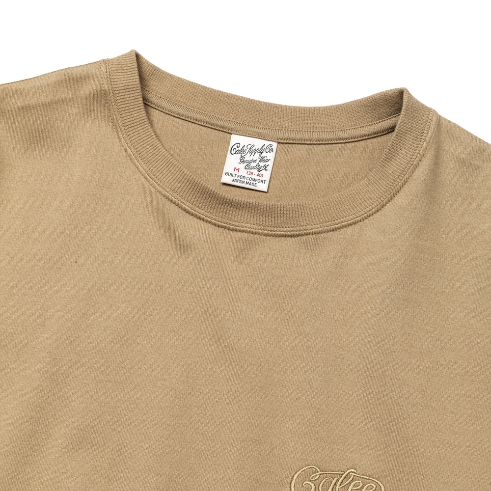 画像: CALEE/EMBROIDERY DROP SHOULDER S/S TEE（BEIGE）［ドロップショルダー刺繍T-24春夏］