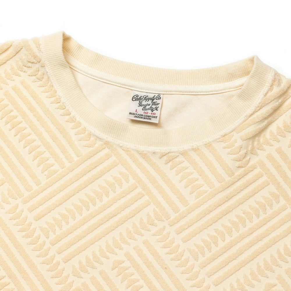 画像: CALEE/PILE JACQUARD DROP SHOULDER CS（IVORY）［パイルジャガードカットソー-24春夏］