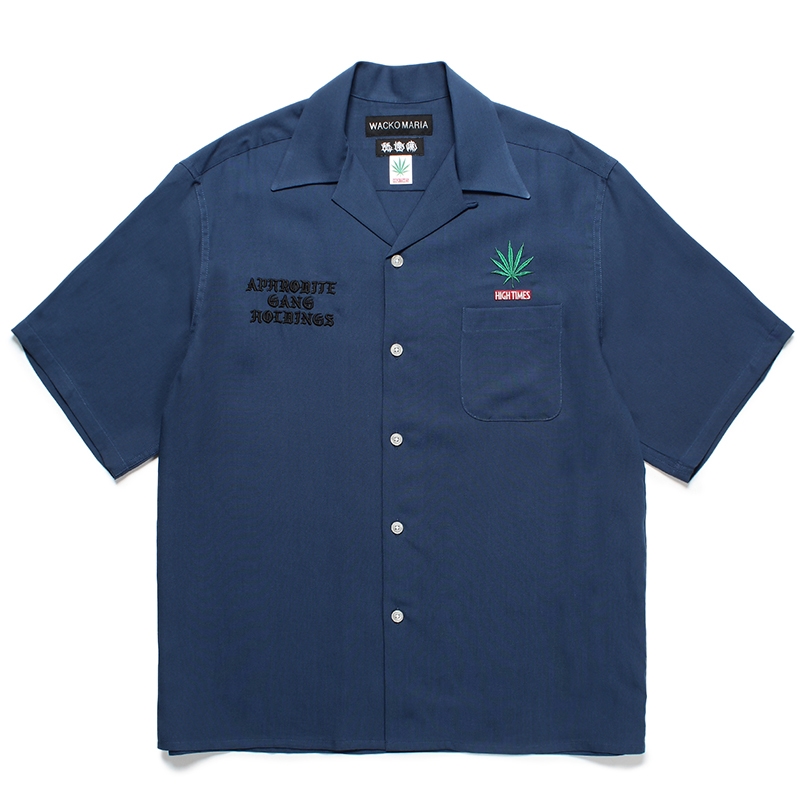 画像: WACKO MARIA/舐達麻 / HIGH TIMES / 50'S OPEN COLLAR SHIRT（NAVY）［50'Sオープンカラーシャツ-24春夏］