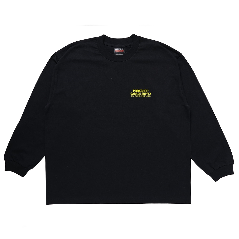 画像: PORKCHOP/LOGO PORK L/S TEE（BLACK）［プリント長袖T-24春夏］