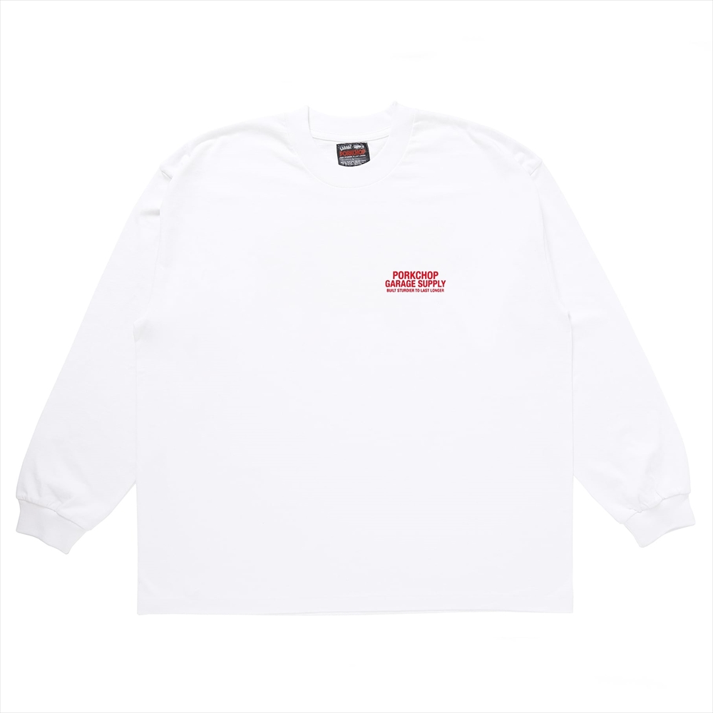 画像: PORKCHOP/LOGO PORK L/S TEE（WHITE）［プリント長袖T-24春夏］