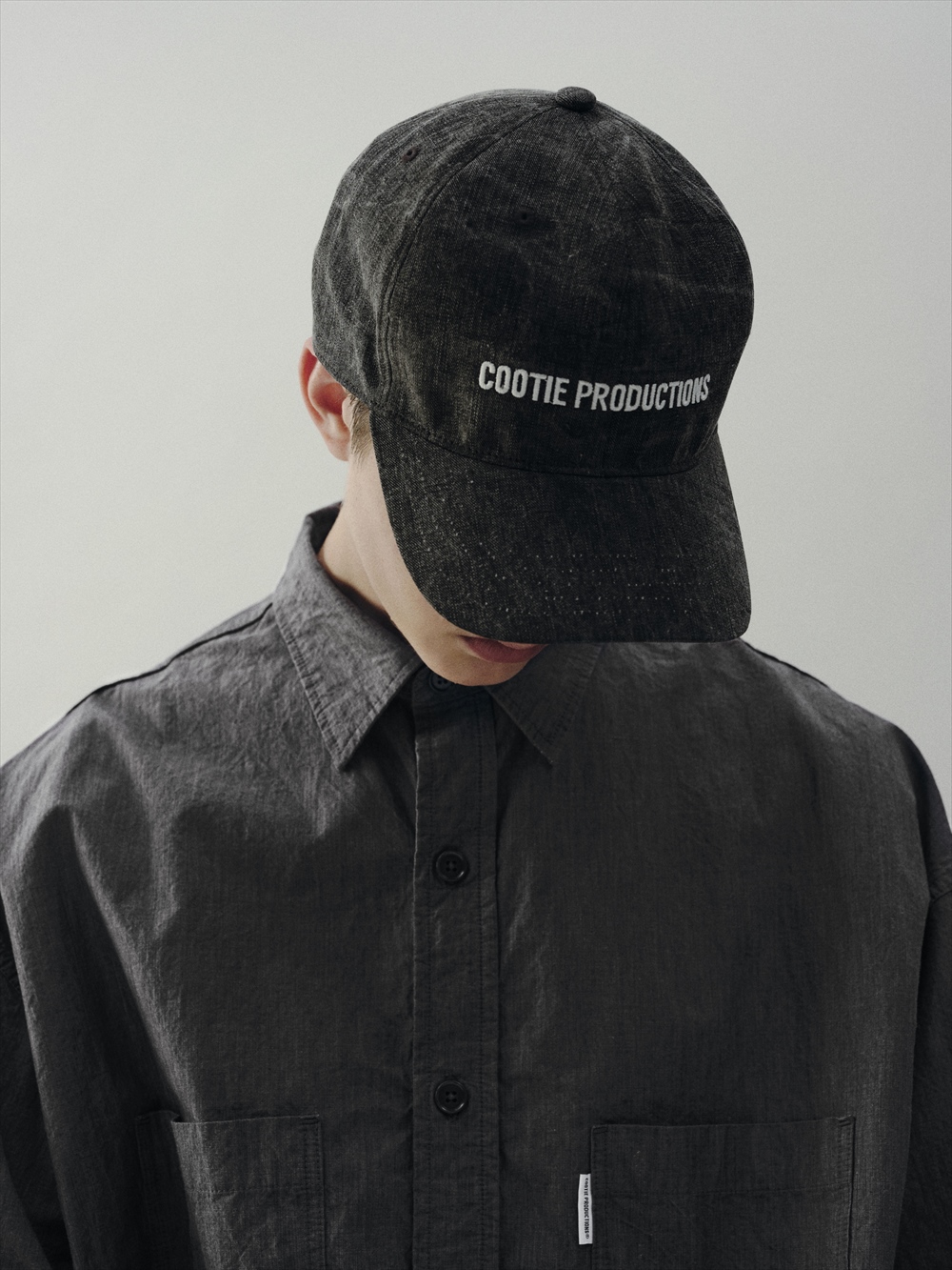 画像: COOTIE PRODUCTIONS/Pigment Coating Twill 6 Panel Cap（Black/White）［ピグメント6パネルキャップ-24春夏］