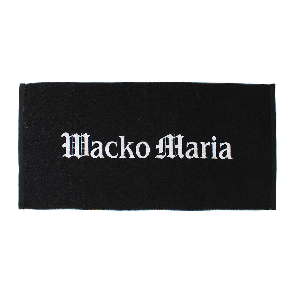 画像1: WACKO MARIA/LOGO JACQUARD TOWEL（LARGE）（BLACK）［ロゴジャガードタオル-24春夏］ (1)