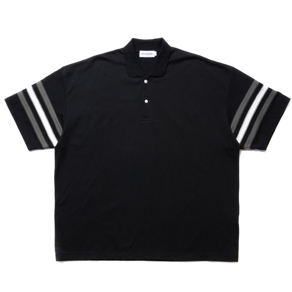 画像: COOTIE PRODUCTIONS/Jacquard Sleeve S/S Polo（Black）［ジャガードスリーブポロ-24春夏］