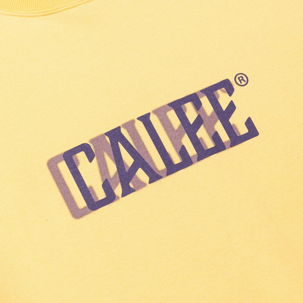 画像: 【30%OFF】CALEE/DROP SHOULDER CALEE BLUR LOGO TEE（YELLOW）［ドロップショルダープリントT-24春夏］