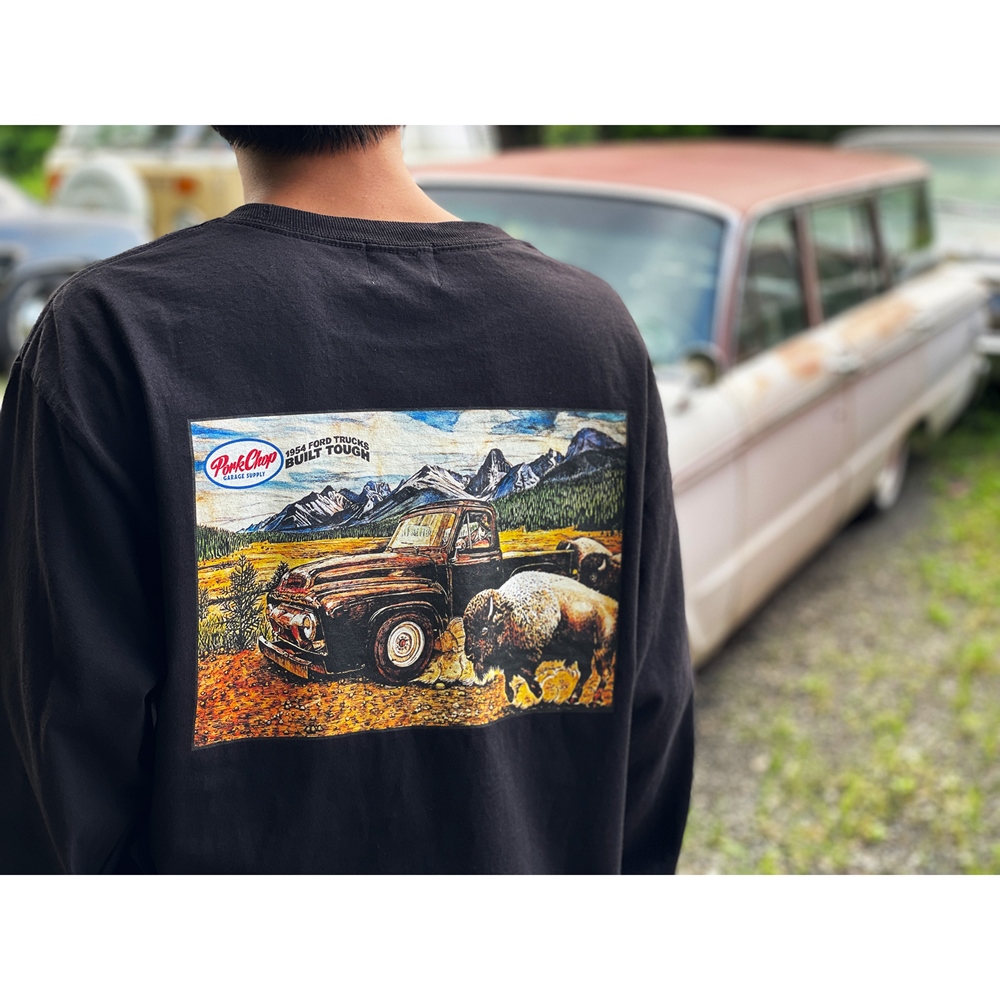 画像: PORKCHOP/F-100 L/S TEE（BLACK）［プリント長袖T-24春夏］