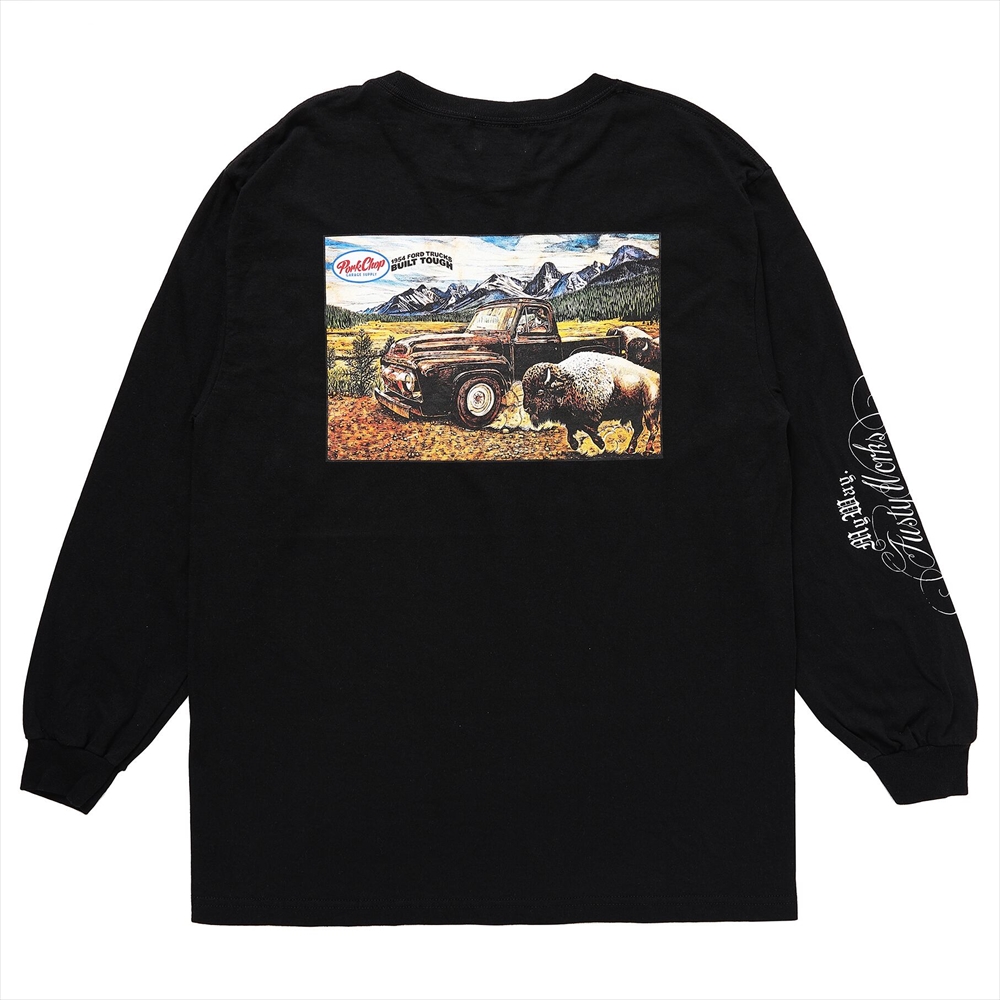 画像: PORKCHOP/F-100 L/S TEE（BLACK）［プリント長袖T-24春夏］