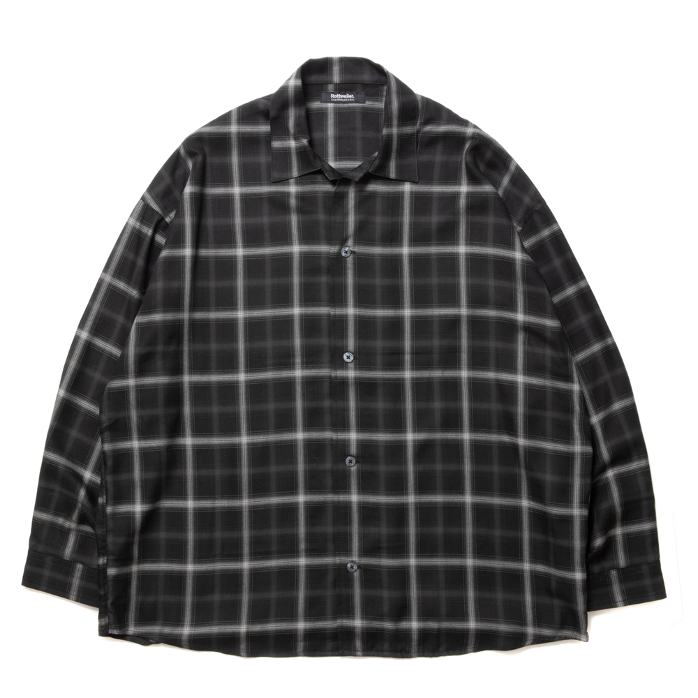画像: ROTTWEILER/R9 CHECK SHIRT（BLACK） 【40%OFF】［チェックオープンカラーシャツ-23秋冬］