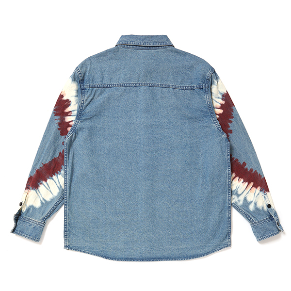 画像: CHALLENGER/L/S TIE DYE SLEEVE DENIM SHIRT（WASHED INDIGO）［タイダイスリーブデニムシャツ-24春夏］