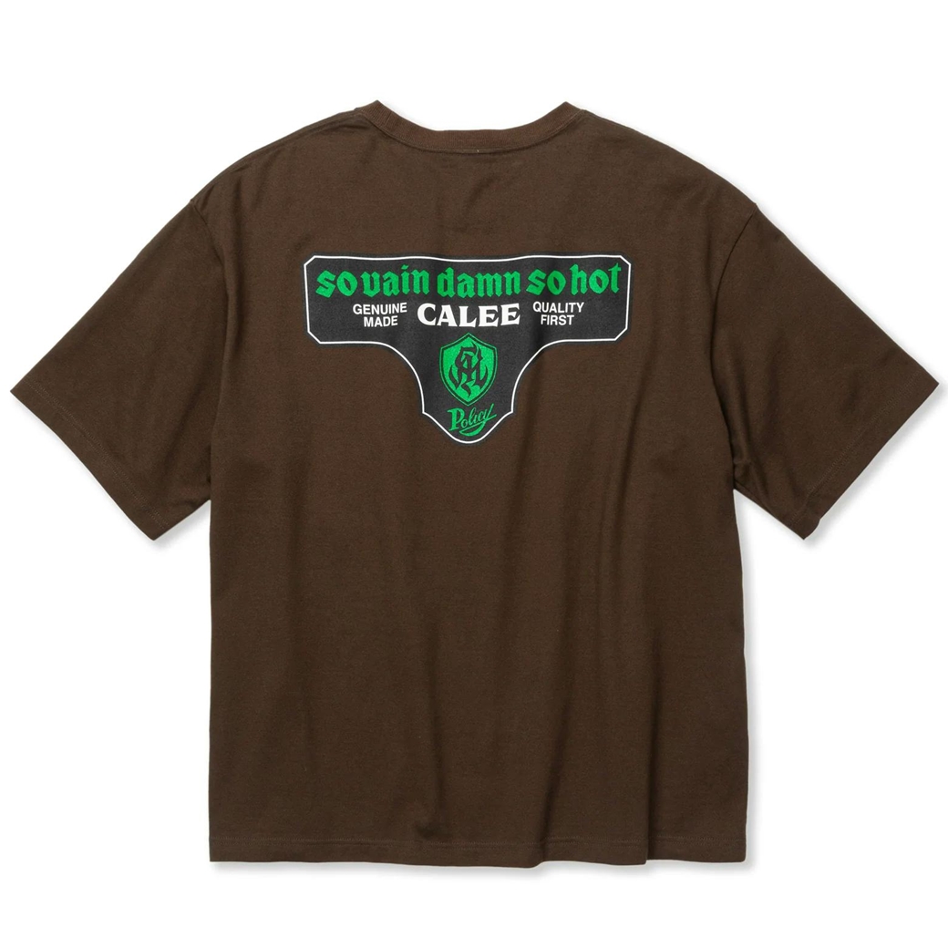 画像: 【30%OFF】CALEE/DROP SHOULDER S.V.D.S.H LOGO TEE ＜NATURALLY PAINT DESIGN＞（BROWN）［ドロップショルダープリントT-24春夏］