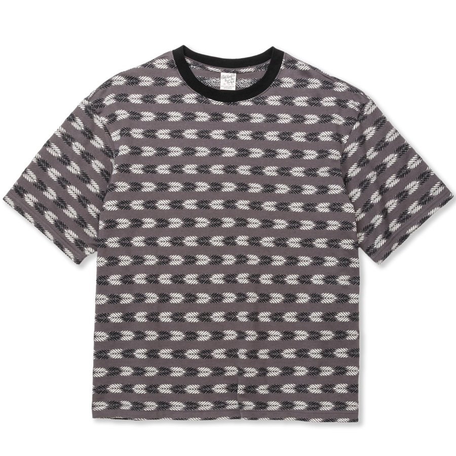 画像1: 【30%OFF】CALEE/BORDER JACQUARD DROP SHOULDER CS（CHARCOAL BLACK）［ボーダージャガードカットソー-24春夏］ (1)