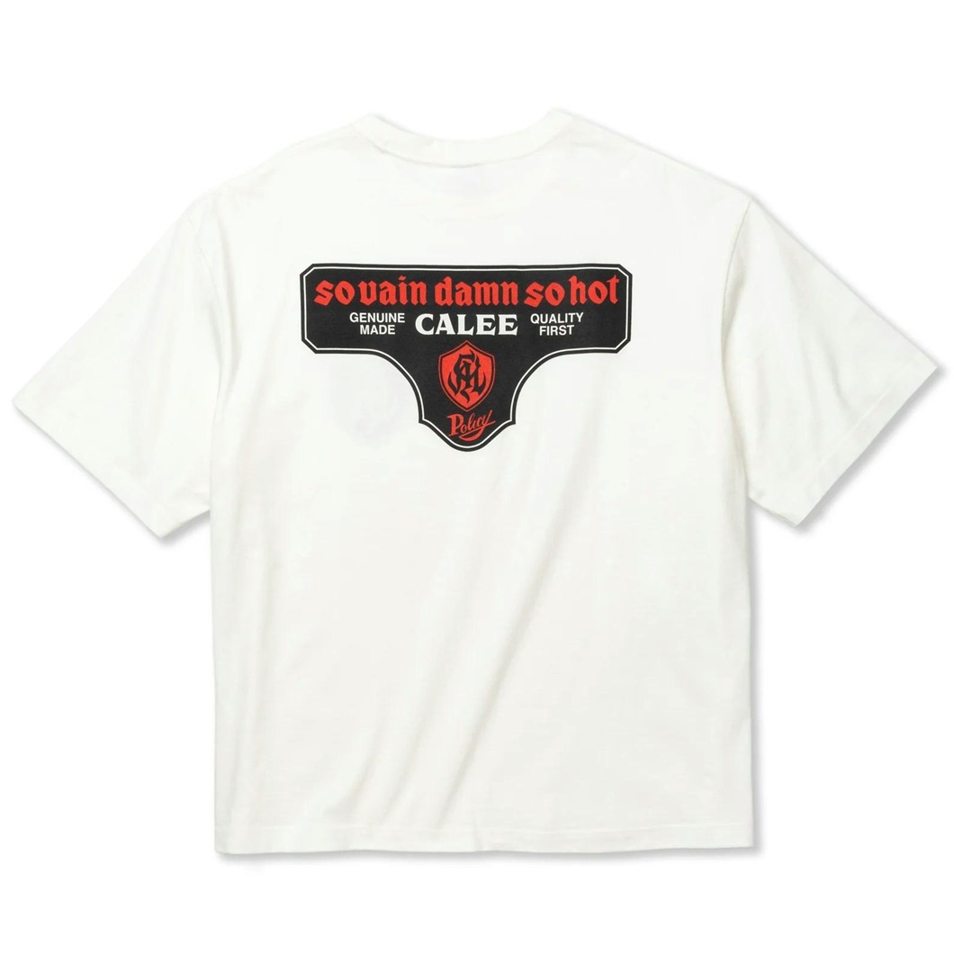 画像: 【30%OFF】CALEE/DROP SHOULDER S.V.D.S.H LOGO TEE ＜NATURALLY PAINT DESIGN＞（WHITE）［ドロップショルダープリントT-24春夏］