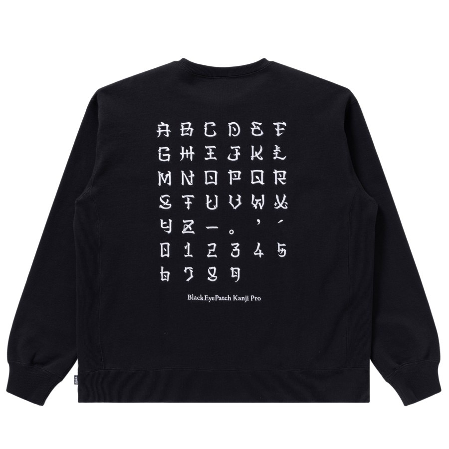 画像: BlackEyePatch/KANJI LABEL TYPEFACE CREW SWEAT（BLACK）